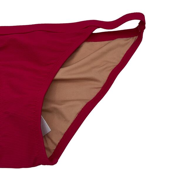 NWT J. Crew Fuchsia Pink Ribbed Hipster Bikini Swim Bathing Suit Bottom Medium - Picture 4 of 8